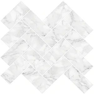 InHome 21.7″ x 9.8″ Herringbone Carrara Peel & Stick Backsplash Tiles – 4 Pack