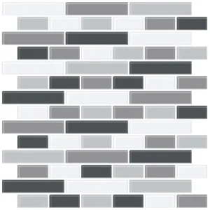 InHome 37.4″ x 9.9″ Smoked Glass Peel & Stick Backsplash Tiles – 4 Pack