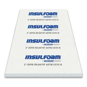 Insulfoam R-8.8 (25 PSI) 2″ x 4′ x 8′ High Density Expanded Polystyrene Foam Board Insulation