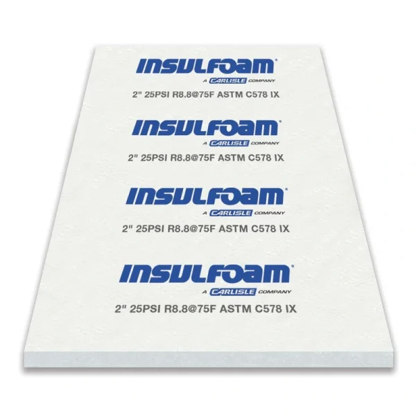 Insulfoam R-8.8 (25 PSI) 2″ x 4′ x 8′ High Density Expanded Polystyrene Foam Board Insulation