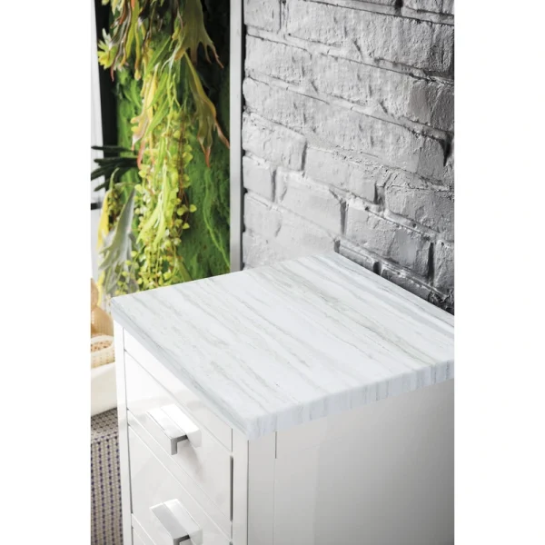 James Martin Vanities Addison 15-in x 34.4-in x 15-in Glossy White Soft Close Bathroom Wall Cabinet T726919082