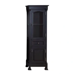 James Martin Vanities Brookfield 20.5-in x 65-in x 16.25-in Antique Black Wood Freestanding Soft Close Linen Cabinet