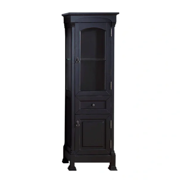 James Martin Vanities Brookfield 20.5-in x 65-in x 16.25-in Antique Black Wood Freestanding Soft Close Linen Cabinet