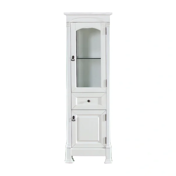 James Martin Vanities Brookfield 20.5-in x 65-in x 16.3-in Bright White Freestanding Soft Close Linen Cabinet