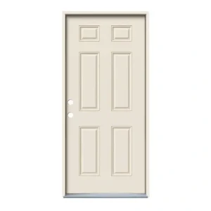 JELD-WEN 32 in. x 80 in. 6-Panel Primed Steel Prehung Right-Hand Inswing Front Door