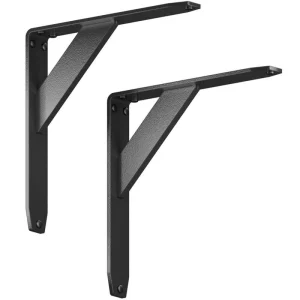 Jetstream 10 in. L Black Iron Heavy Duty Shelf Bracket (2-Pack) T726935642