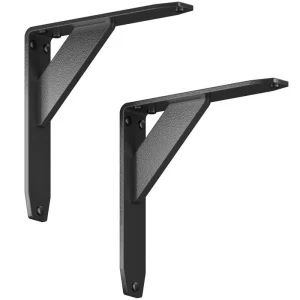 Jetstream 8 in. L Black Iron Heavy Duty Shelf Bracket (2-Pack) T726935647