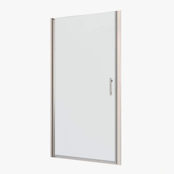 JimsMaison 28 in. W x 72 in. H Pivo Semi-Frameless  Shower Door in Chrome Finish with Clear Tempered Glass