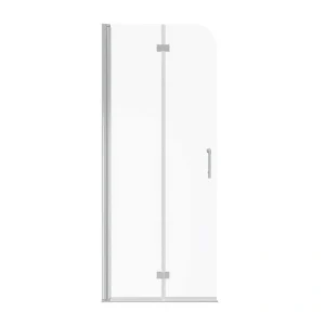 JimsMaison 30 in. W x 72 in. H Bifold Semi-Frameless Shower Door in Chrome Finish with Clear Glass