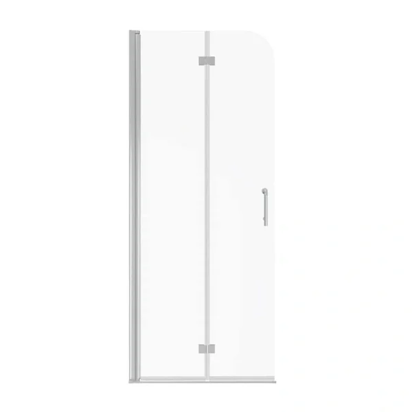 JimsMaison 30 in. W x 72 in. H Bifold Semi-Frameless Shower Door in Chrome Finish with Clear Glass