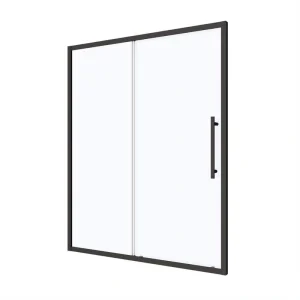 JimsMaison 60 in. W x 72 in. H Sliding Framed Shower Door in Matte Black Finish with Tempered Glass