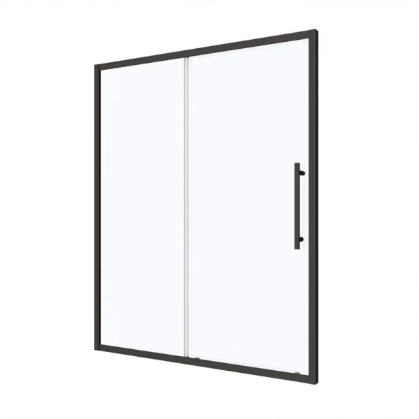 JimsMaison 60 in. W x 72 in. H Sliding Framed Shower Door in Matte Black Finish with Tempered Glass