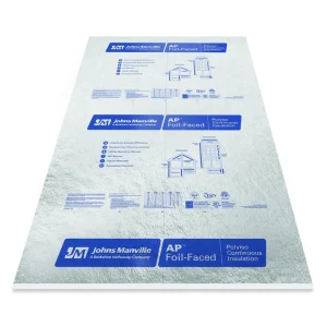 Johns Manville R-2.9 (16 PSI) Foil-Faced Polyiso Foam Board Insulation 1/2″ x 4′ x 8′