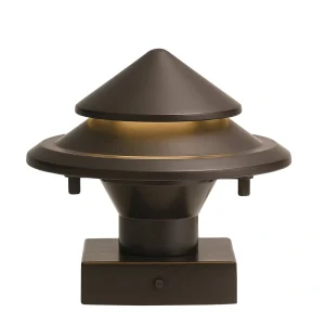 Kichler 4-in x 4-in 250-Lumen 3-Watt Olde Bronze Low Voltage Hardwired LED Outdoor Post Cap Light (3000 K)