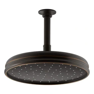 KOHLER 1-Spray Patterns 10.4 in. Ceiling Mount Rain Fixed Shower Head in Oil-Rubbed Bronze