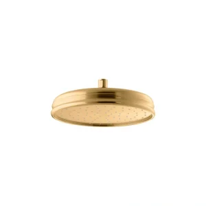 KOHLER 1-Spray Patterns 10. 4375 in. Ceiling Mount Fixed Shower Head in Vibrant Brushed Moderne Brass