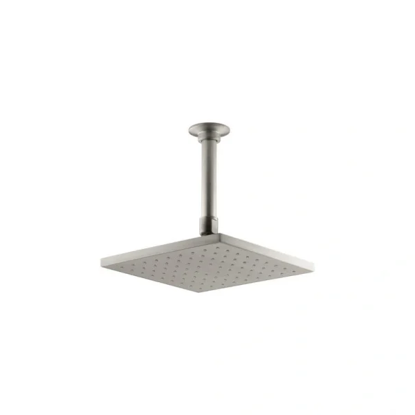 KOHLER 1-Spray Patterns 8 in. 1.75 GPM Ceiling Mount Rain Fixed Shower Head in Vibrant Brushed Nickel
