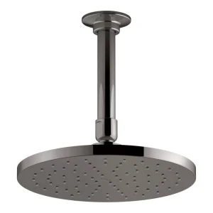 KOHLER 1-Spray Patterns Contemporary 8 in. Ceiling Mount Round Rain Fixed Shower Head in Gray Vibrant Titanium