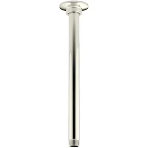 KOHLER 12 in. Ceiling Mount Rainhead Arm and Flange in Vibrant Polished Nickel