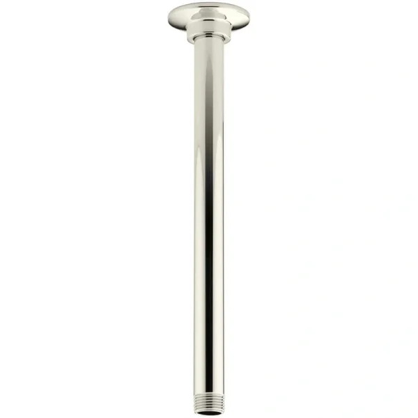 KOHLER 12 in. Ceiling Mount Rainhead Arm and Flange in Vibrant Polished Nickel