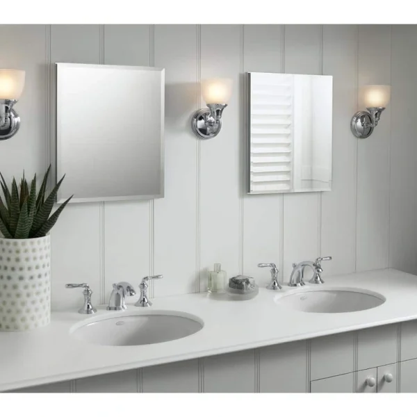 KOHLER 16 in. W x 20 in. H Single Door Recessed Medicine Cabinet with Mirror Interior