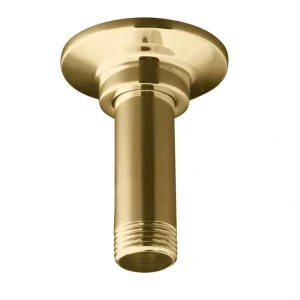 KOHLER 3 in. Straight Ceiling-Mount Shower Arm and Flange, Vibrant French Gold