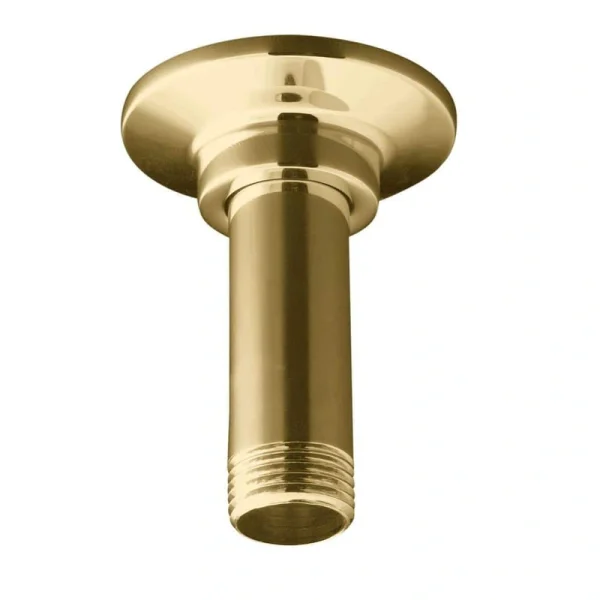 KOHLER 3 in. Straight Ceiling-Mount Shower Arm and Flange, Vibrant French Gold