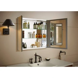 KOHLER 30 in. W x 26 in. H BeveledTwo-Door Recessed or Surface Mount Medicine Cabinet with Mirror Interior