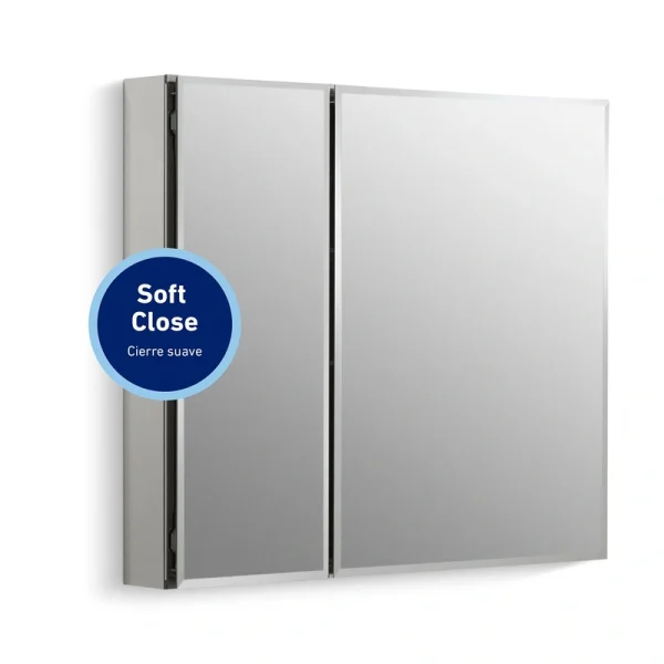 KOHLER 30-in x 26.125-in Surface/Recessed Mount Mirrored Soft Close Medicine Cabinet