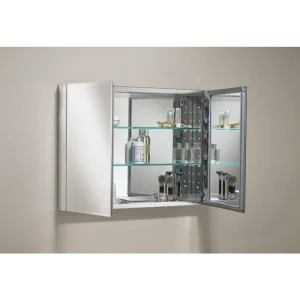 KOHLER 35 in. W x 26 in. H Beveled Two-Door Recessed or Surface Mount Medicine Cabinet with Mirror Interior