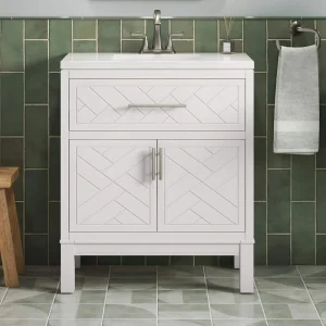 KOHLER Accra 30in. Single Sink Freestanding White Bath Vanity with Pure White Quartz Top Assembled