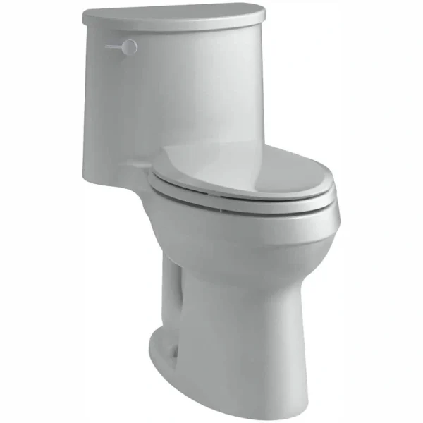 KOHLER Adair 12 in. Rough In 1-Piece 1.28 GPF Single Flush Elongated Toilet in Ice Grey Seat Included