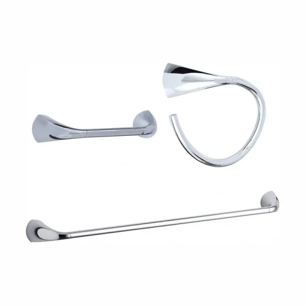 KOHLER Alteo 3-Piece Hardware Bundle with Towel Bar, Towel Ring and Toilet Paper Holder in Polished Chrome