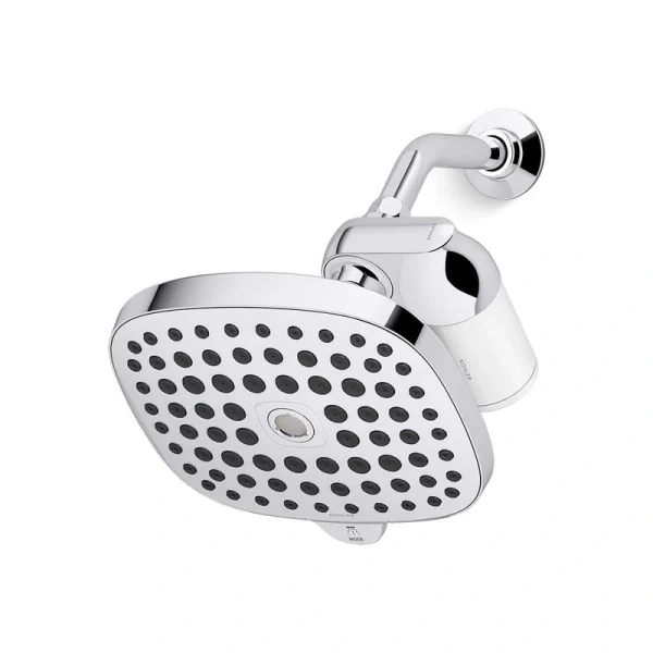 KOHLER Aquifer 3-Spray Patterns 1.75 GPM 8.8625 in. Wall-Mount Fixed Shower Head with Filtration System in Polished Chrome