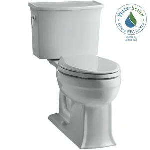 KOHLER Archer 12 in. Rough In 2-Piece 1.28 GPF Single Flush Elongated Toilet in Ice Grey Seat Not Included