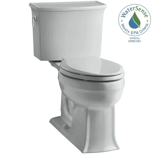 KOHLER Archer 12 in. Rough In 2-Piece 1.28 GPF Single Flush Elongated Toilet in Ice Grey Seat Not Included