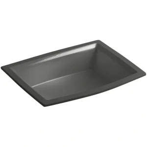 KOHLER Archer 20 in. Vitreous China Undermount Bathroom Sink in Thunder Grey with Overflow Drain