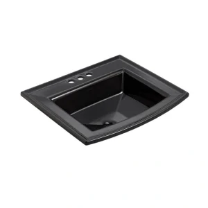 KOHLER Archer 22-3/4 in. Drop-In Vitreous China Bathroom Sink in Black with Overflow Drain