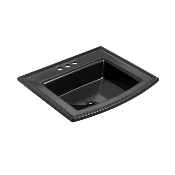 KOHLER Archer 22-3/4 in. Drop-In Vitreous China Bathroom Sink in Black with Overflow Drain