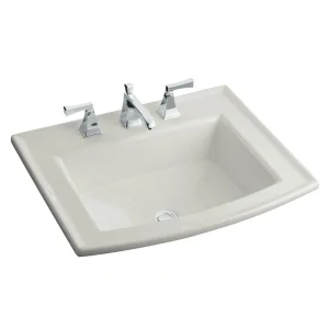 KOHLER Archer 22-3/4 in. Drop-In Vitreous China Bathroom Sink in Ice Grey with Overflow Drain T726939000