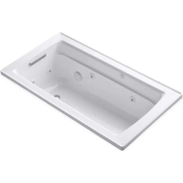 KOHLER Archer 5 ft. Acrylic Rectangular Drop-in Whirlpool Bathtub in White