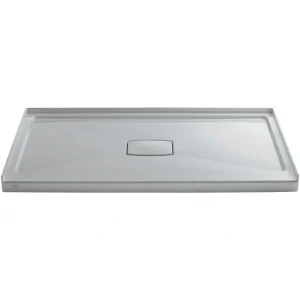KOHLER Archer 60 in. L x 36 in. W Alcove Shower Pan Base with Center Drain in Ice Grey