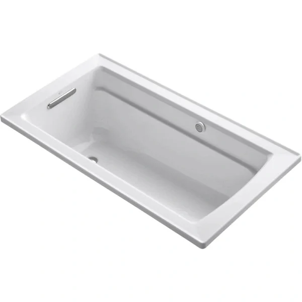 KOHLER Archer 60 in. Rectangular Drop-in Air Bath Bathtub in White