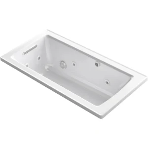 KOHLER Archer 60 in. Rectangular Drop-in Whirlpool and Air Bath Bathtub in White