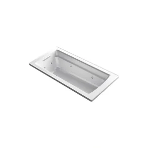 KOHLER Archer 66 in. Rectangular Drop-in Whirlpool Bathtub in White T726938312