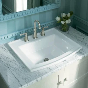 KOHLER Archer Drop-In Vitreous China Bathroom Sink in White with Overflow Drain