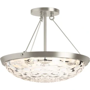 KOHLER Arendela 16 in. 3-Light Brushed Nickel Semi-Flush Mount