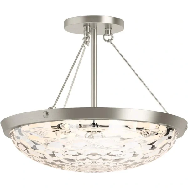 KOHLER Arendela 16 in. 3-Light Brushed Nickel Semi-Flush Mount