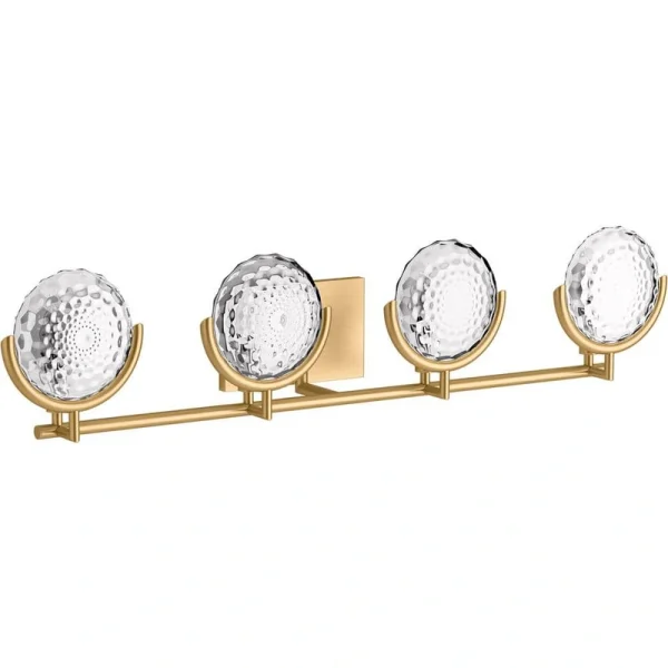 KOHLER Arendela 4-Light 37 in. W Brushed Moderne Brass Sconce