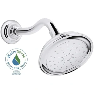 KOHLER Artifacts 1-Spray Patterns 6 in. Wall Mount Fixed Shower Head in Polished Chrome
